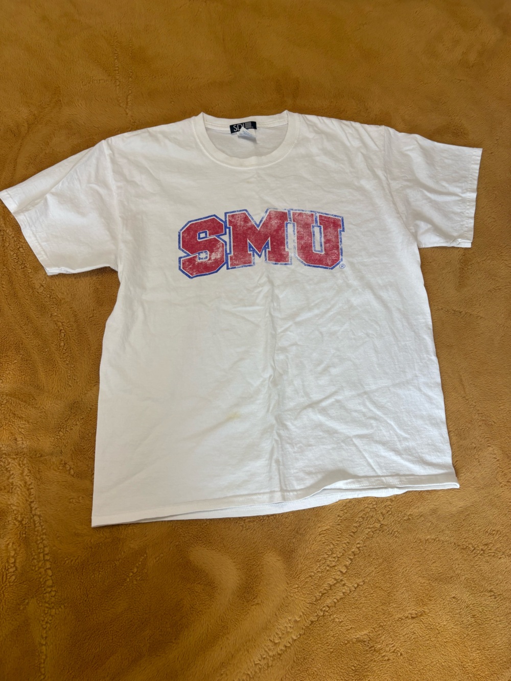 SMU White Short-Sleeve Graphic Tee